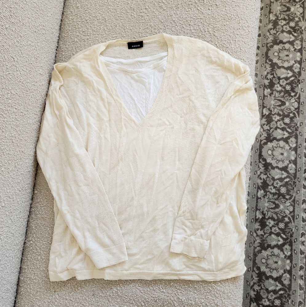 Akris Mulberry Silk/ Linen 2 Piece Top🤍
